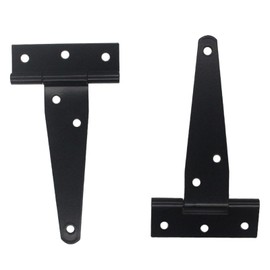 KOVNISE 4 Pack 4Inch T-Strap Shed Door Hinges Gate Strap Hinges Black Tee Hinge Wrought Hardware for Wood Shed Barn Door Fence Gate Swing Yard Door