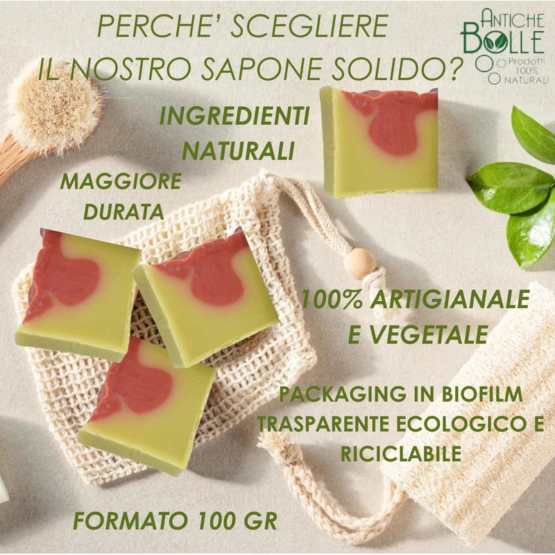 Antiche Bolle - Natural solid soap with olive oil, argan