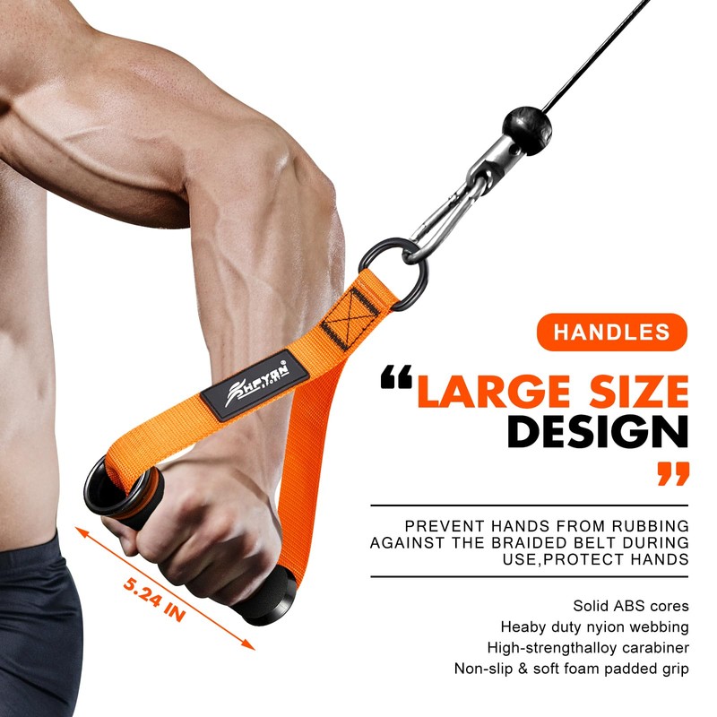 Exercise Handles, Gym Replacement Handle Attachments for Cable Machine Pulleys,
