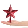 com-four® Christmas Tree Topper in Star Shape - Red Star