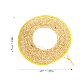 Tofficu Wheat Straw Hard Hat Sun Shade Construction Site Helmet Sunshield Cover