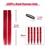 Winsky Extensiones Cabello Humano Rojo 18in 100gr