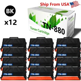 Unbranded/Generic 12-Pack TN 880 TN-880 Toner Cartridge Work With MFC-L6800DW Printer