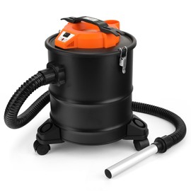 LIGO Ash Vacuum 1000W 15L,Double Filtration, with 3 Swivel Casters,Blowing Funcation, Ash Dust Collector for Pellet Stoves & Wood Stoves,