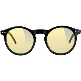 Glassy Apollo Premium Blue Light Blocking Glasses, Anti Eyestrain and Fatigue, Glasses for Computer and Gaming, Black Frame Yellow Lens