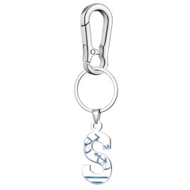 AKarrLili Initial Bicycle Pendant Car Keychain Stainless Steel Bike Initial Keychains Birthday Present 26 Letter Accessories For Men&Women S