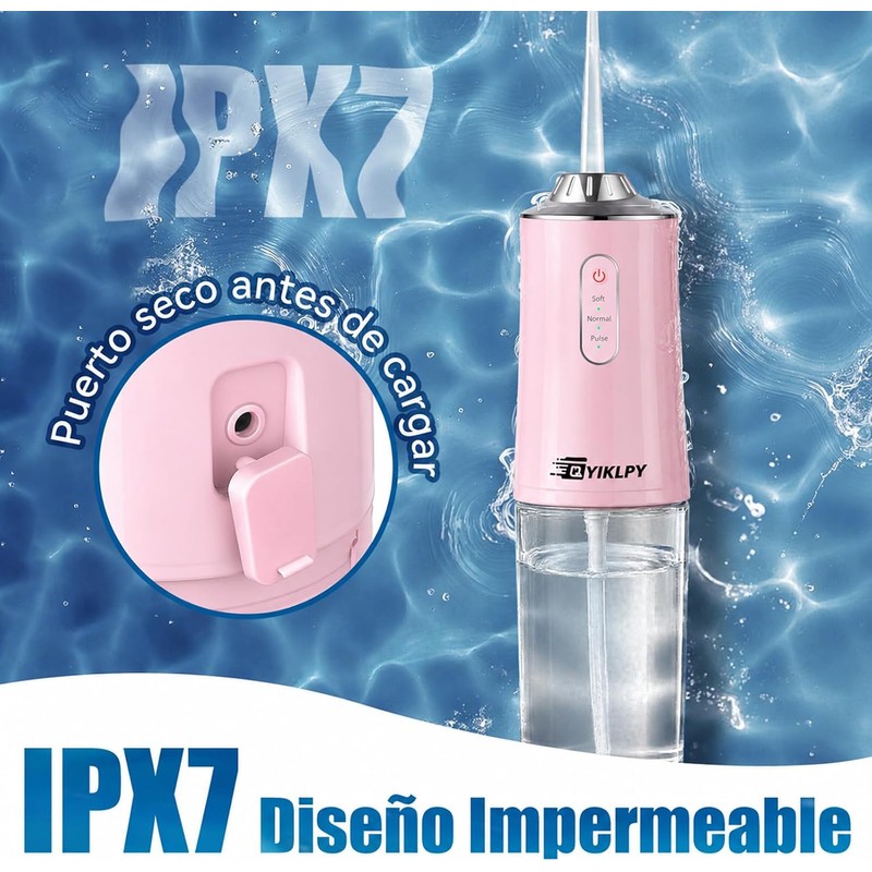 Irrigador Bucal de Agua,limpiador Dental con 3 Modos y 8