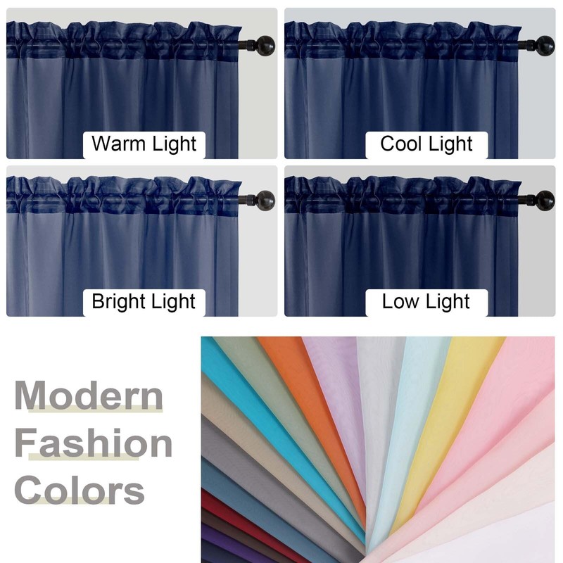 WelvetBLK Cafe Curtains 36 Inch Length Tier 2 Pieces, Modern