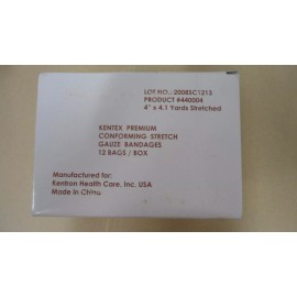 KENTEX PREMIUM CONFORMING STRETCH GAUZE BANDAGES 4" X 4.1 YD x 12 ROLLS SEALED