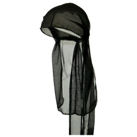 Black Durag Do Rag Stocking Cap Short Hair Waves Sleeping Nylon Wrap Ties