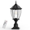 Solar Lamp Post Lights Outdoor Waterproof with Pier Mount Base,