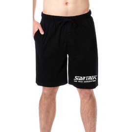 Star Trek The Next Generation TNG Mens' TV Show Logo Sleep Pajama Shorts (XX-Large) Black, Black, XX-Large