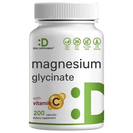 Magnesium Glycinate 500mg Per Capsule (1000mg Per Serving) Plus Vitamin C, 240 Capsules – 100% Chelated for Easy Absorption – Essential Mineral Supplement