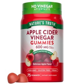 Natures Truth Suplemento Vinagre de sidra de manzana 600 mg por cada 3 gomitas, 75 gomitas para 25 días                                               