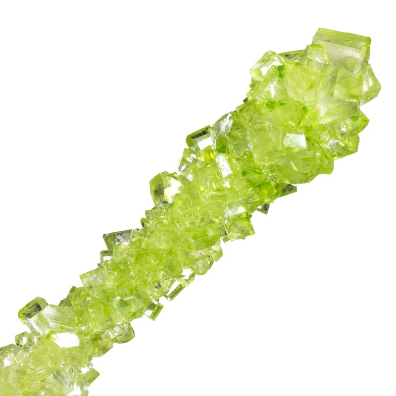 Light Green Rock Candy Sugar Sticks - Watermelon Flavored -