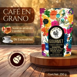 Café en Grano de Altura Gourmet  250gr  Tostado Medio Oscuro  Cuerpo Completo  100 Arábica  Certificación Kosher  Notas a Almendra y Avellana - Aroma