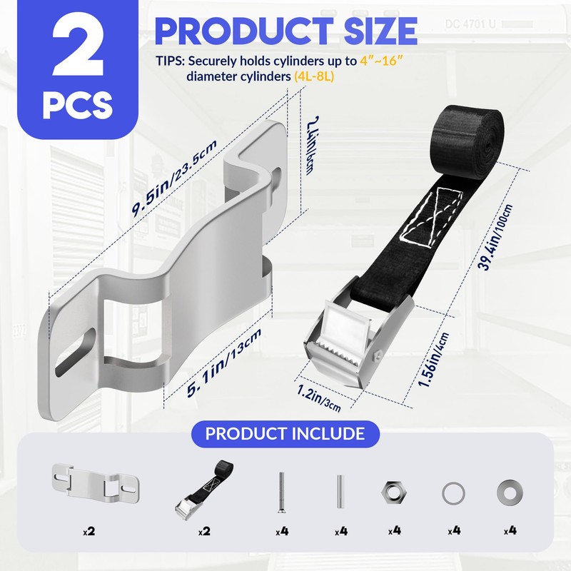 2 Pcs Gas Cylinder Wall-Mounted Bracket, Gas Cylinder Fixed Rack