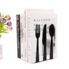 Pissente Cookbook Bookends, Decorative Metal Book Stoppers, Silver and Black,