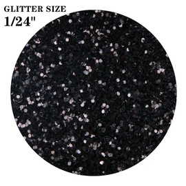 TORC Black Chunky Glitter 1 Pound 16 OZ Glitter for Resin Crafts Tumblers Cosmetic Makeup Nail Art Festival Decoration