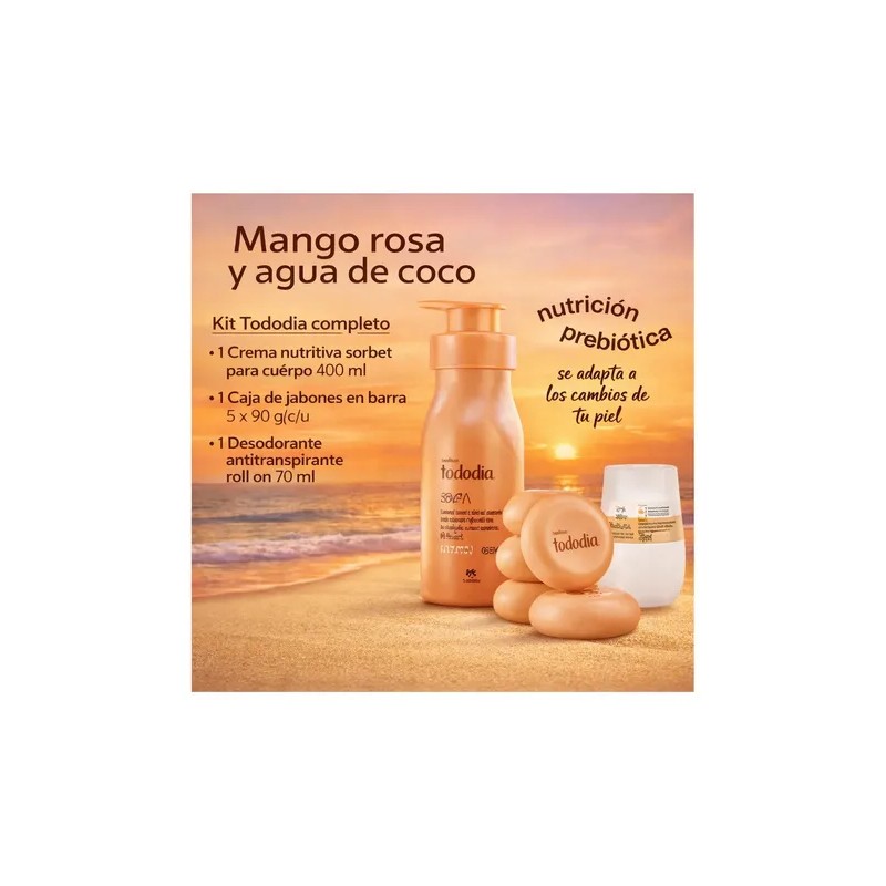 Kit Mango Rosa Tododia Crema, Jabon, Desodorante Pack 3 Unid