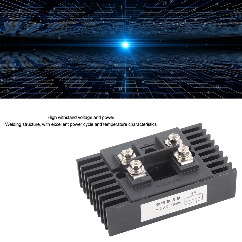 2 Pcs Bridge Rectifier MDQ60A 1600V Isolated Mounting Base Current