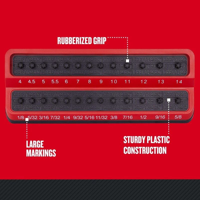 CRAFTSMAN Socket Peg Holder, Tool Tray Storage Organizer, 1/4 Inch