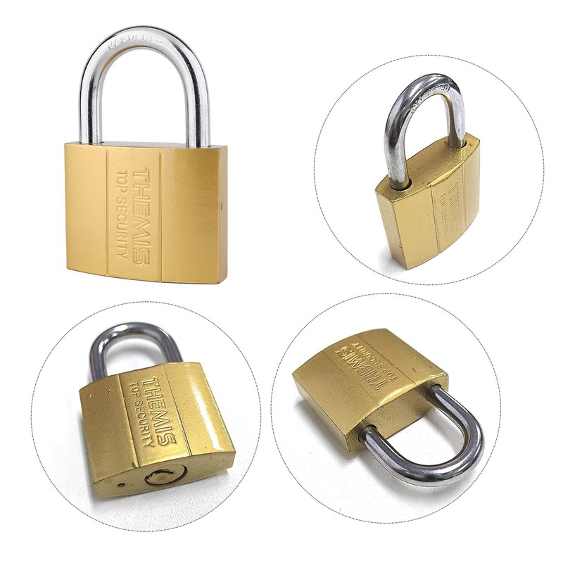 2 Piece Security Padlock with 6 Keys Anti-Theft Shear Proof