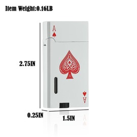 JEOKWMS Dual Jet Torch Butane Lighter Refillable Metal Poker Cards Lighters, Visible Window, Cool Unique Gifts for Men Birthday Candles BBQ Camping (No Butane Fuel) (White)