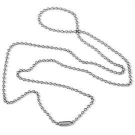 NW Pure Titanium Material Chain Silver Ball Necklaces for Women Rustproof Adjustable Decorative with Beautiful Packaging (3.0mm-Gun color, 24inch)