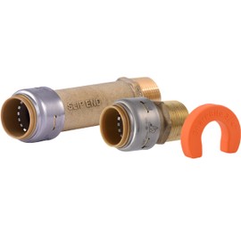 SharkBite Max 3/4 Inch x 3/4 Inch MNPT Water Filtration Connection Kit, Push to Connect Brass Plumbing Fittings, Copper, CPVC Pipe, UR25561
