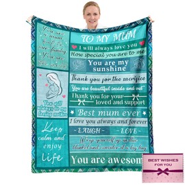 Gifts for Mum Birthday Gifts, NlsqEU Birthday Gifts Blanket for Mum, Blanket Gift for Mum from Daughter or Son, Presents for Mother's Day, Christmas, Fluffy Blanket for Mum, mum Blanket Gifts(English)