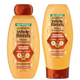 Garnier Hair Care Whole Blends Honey Treasures Repairing Shampoo and Conditioner, For Damaged Hair 44 Fl Oz