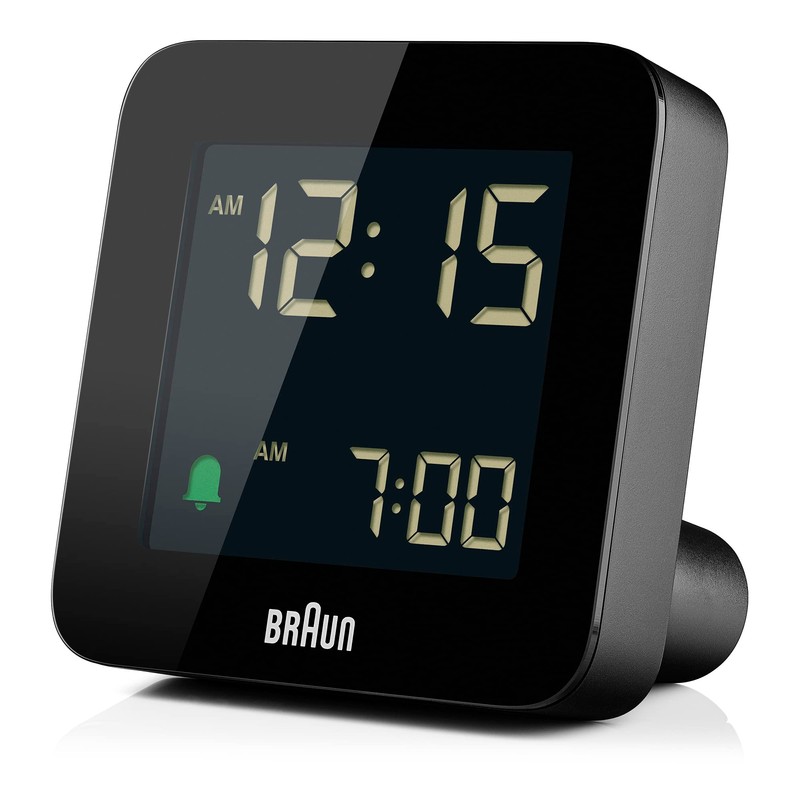 Braun Digital Alarm Clock with Snooze, Negative LCD Display, Quick