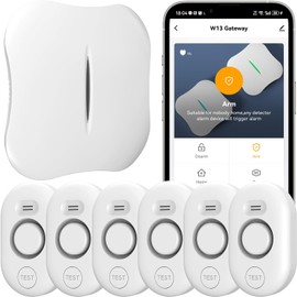 WiFi Water Leak Detector for Home with App Notification, 1 Gateway + 6 Sensor, 120dB Water Flood/Drip Alarm for Basement/Kitchen/Bathroom/Toilet/Laundry Room,Under Sink/Drain/Pipe/Faucet Leakage Alert