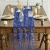 Artoid Mode Gauze Cheesecloth Glitter Foil Blue Gold Table Runner