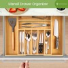 Purawood Bamboo Drawer Organizer - Expandable Silverware Organizer & Utensil