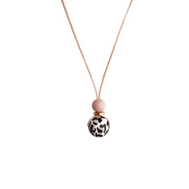 Leopard print Breastfeeding & Nursing Necklace with rose gold detail for mum and baby- feeding accessory for new mum babywearing
