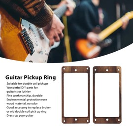 Pickup Mounting Ring, DIY 2 Coil Guitar Pickup Ring 2Pcs Rosewood with 8 Screws for Electric Guitars for Guitarist