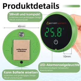 YUFFQOPC LED Kabelloses thermometer, Mini Aquarium Thermometer Digital mit Touch Screen, Aquarium Thermometer, Hohe Präzision Aquarienthermometer Digital, thermometer für Süßwasser,Meerwasser
