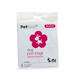 Petface Tie Handle Dog Poop Bags, Jasmine Scented (Pack of 50)