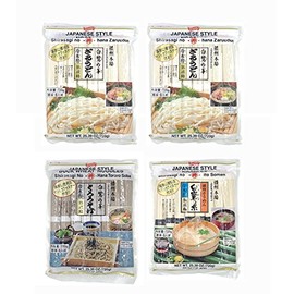 Toa Shirakiku Noodle 4-PACK Variety Set, 25.39 Oz Each - Maruudon, Zaruudon, Somen, Soba (Zaruudon(2)-Somen(1)-Soba(1))