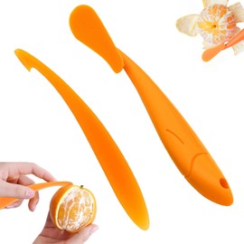 QZKJQDD 2 PCS Orange Peeler, Citrus Opening Tool, Long Handled Speed Peeler, Orange Tool for Lemon, Mango,Kiwi