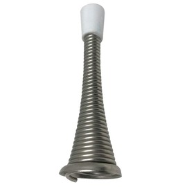 Litepak Spring Door Stop 3" Premium Heavy Duty Stopper Steel w/Plastic Bumper (Satin Nickel, 24 Pack)