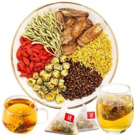 Chrysanthemum Cassia Berry Tea Bags, Chinese Eye Liver Tea, Burdock Root Wolf-berry Honeysuckle Osmanthus Mixed Herbal Floral Tea Bags Beverage - Specification: 1-PCS