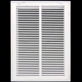 14" X 20" Steel Return Air Filter Grille for 1" Filter - Easy Plastic Tabs for Removable Face/Door - HVAC Duct Cover - Flat Stamped Face - White [Outer Dimensions: 15.75 X 21.75]
