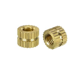 TOP-VIGOR 50Pcs Threaded Insert Knurled Nuts, M3 x 4mm x 5mm OD Brass Female Thread Knurled Nuts, Embedment Nut Insert for 3D Printer