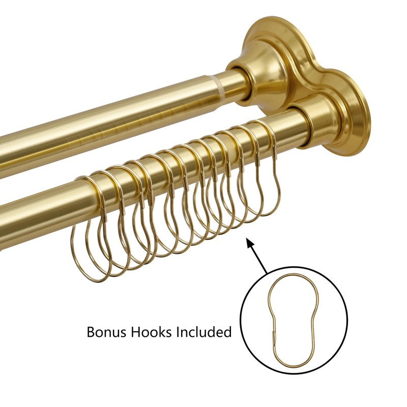 Utopia Alley Adjustable 72-Inch Double Shower Curtain Tension Rods -