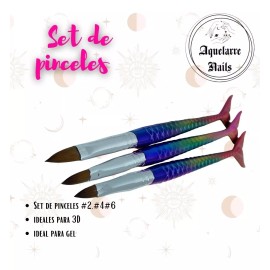 Aquelarre Nails Pincel Cola De Sirena 3d/gel