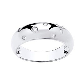 925 Sterling Silver CZ Chunky Bombe Abstract Ring size size J to U (P)