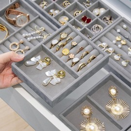 accessories glasses case glasses display tray elegant jewelry case flat tray display case jewelry tray display bracelet grey accessory tray jewelry tray with ring groove display case grey-e